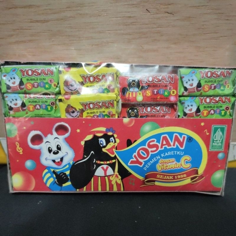 

Yosan permen karet jumbo,1pak osi 60butir