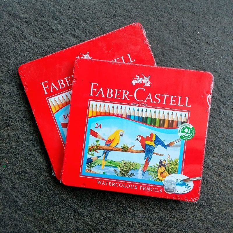 

Pensil Warna Colored Pencils Faber Castell 24 Water Colors Tin Case ( Set ) [ Original ]
