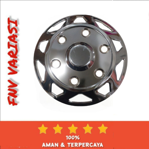 Sepasang Wheel Dop Chrome Truk Lubang 6 bagian depan 16"