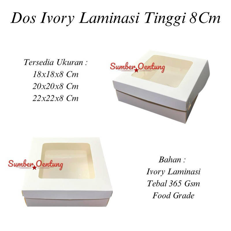 

Dos Ivory Premium Laminasi Tinggi 8CM Box Kotak Hampers Souvenir