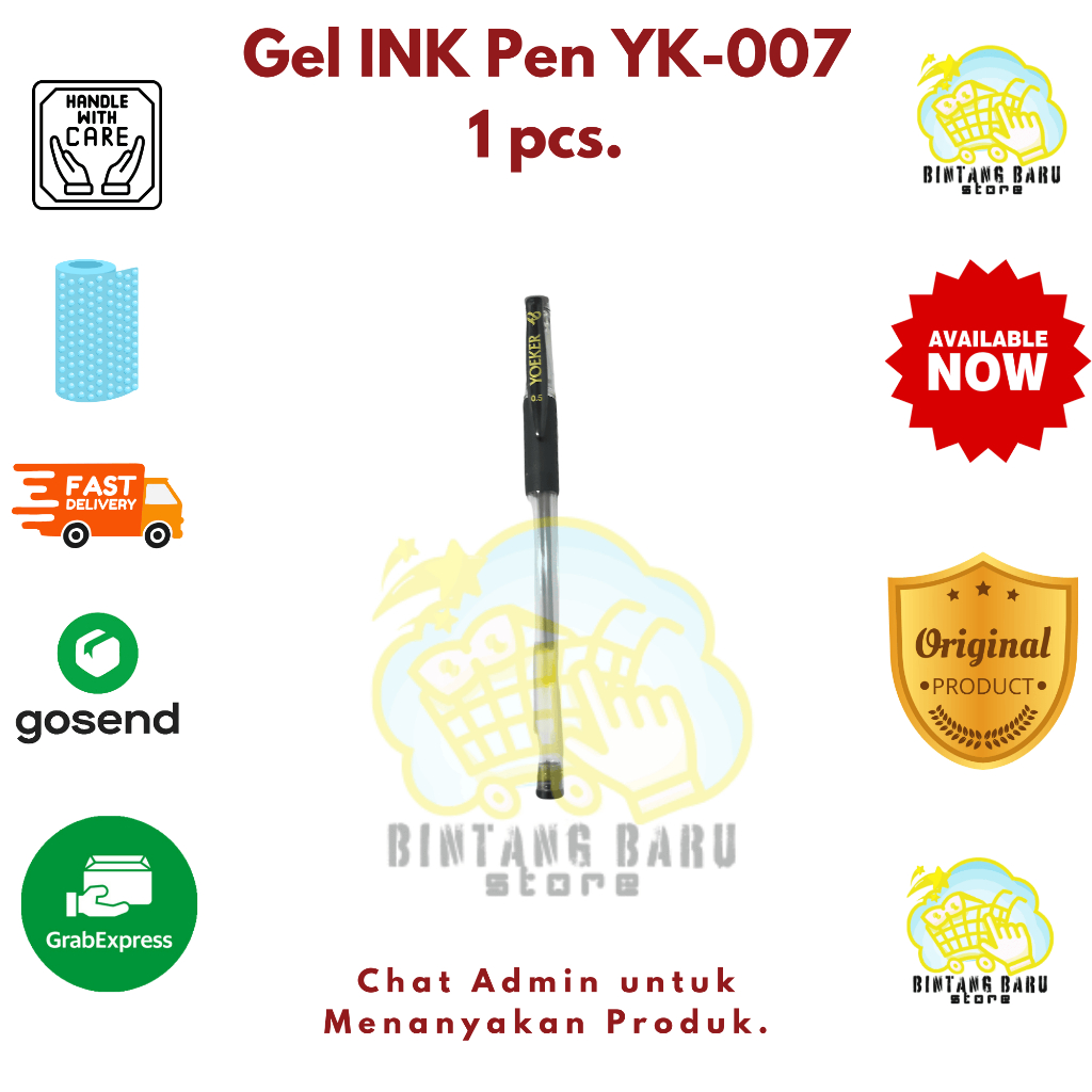 

YOEKER - Gel INK Pen - Type YK-007 - TInta Hitam
