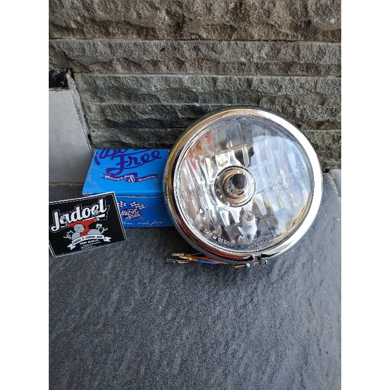 reflektor lampu depan motor cb headlamp lampu jute klasik krom