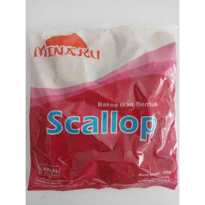 

Minaku scallop 500g - Bakso ikan bentuk scalop - frozen food