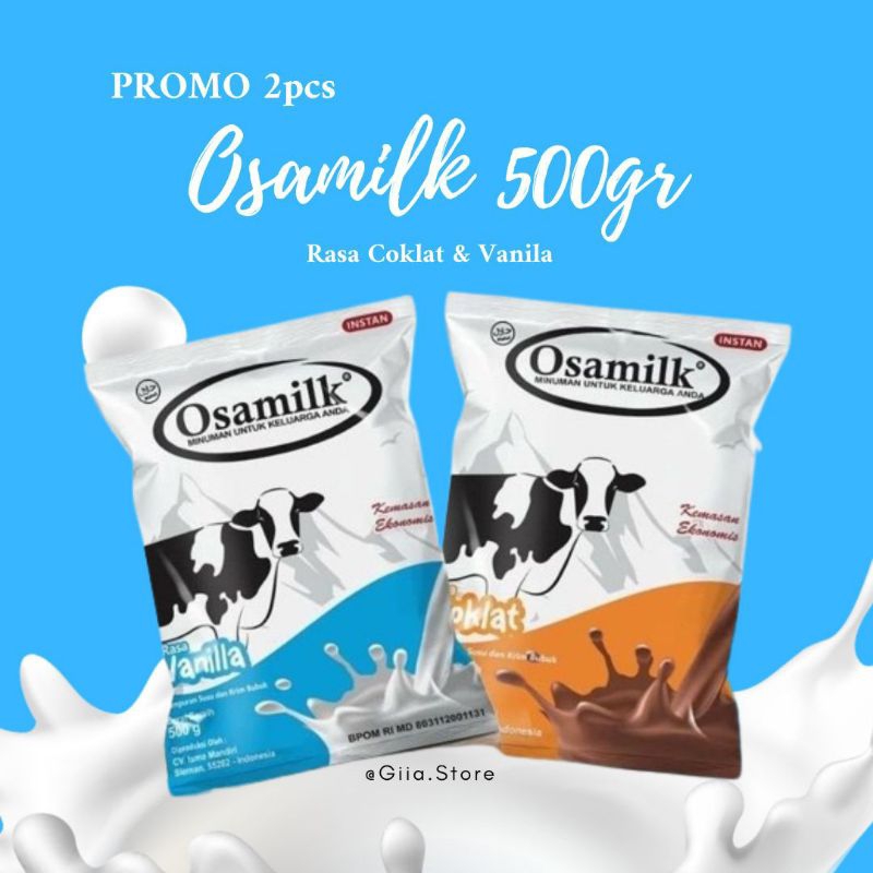 

[ Dapat 2 pcs ] Osamilk 500gr rasa coklat vanila