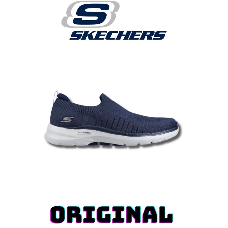 Sepatu Skechers Go gamat Go Walk 6 Navy Men's ( 216205/NVOR ) Original