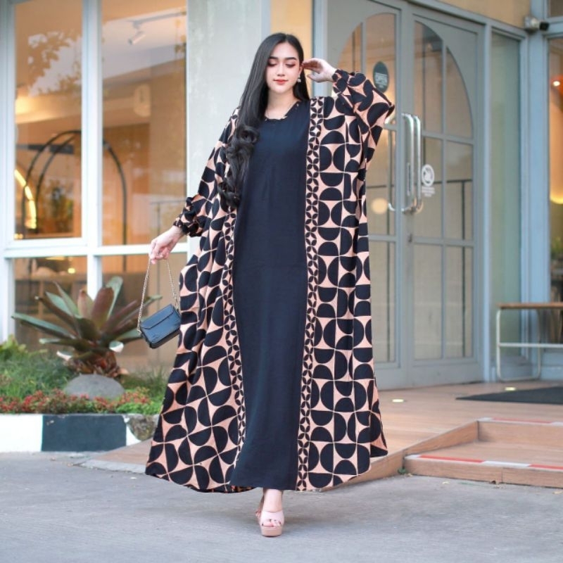 Kaftan Celine Rayon Premium Dress Wanita Jumbo LD 170 - Gamis Kaftan Motif Celine
