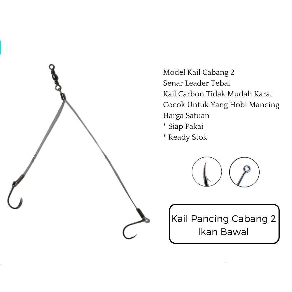Pancing Cabang 2 khusus ikan bawal Sudah Pakai Neklin