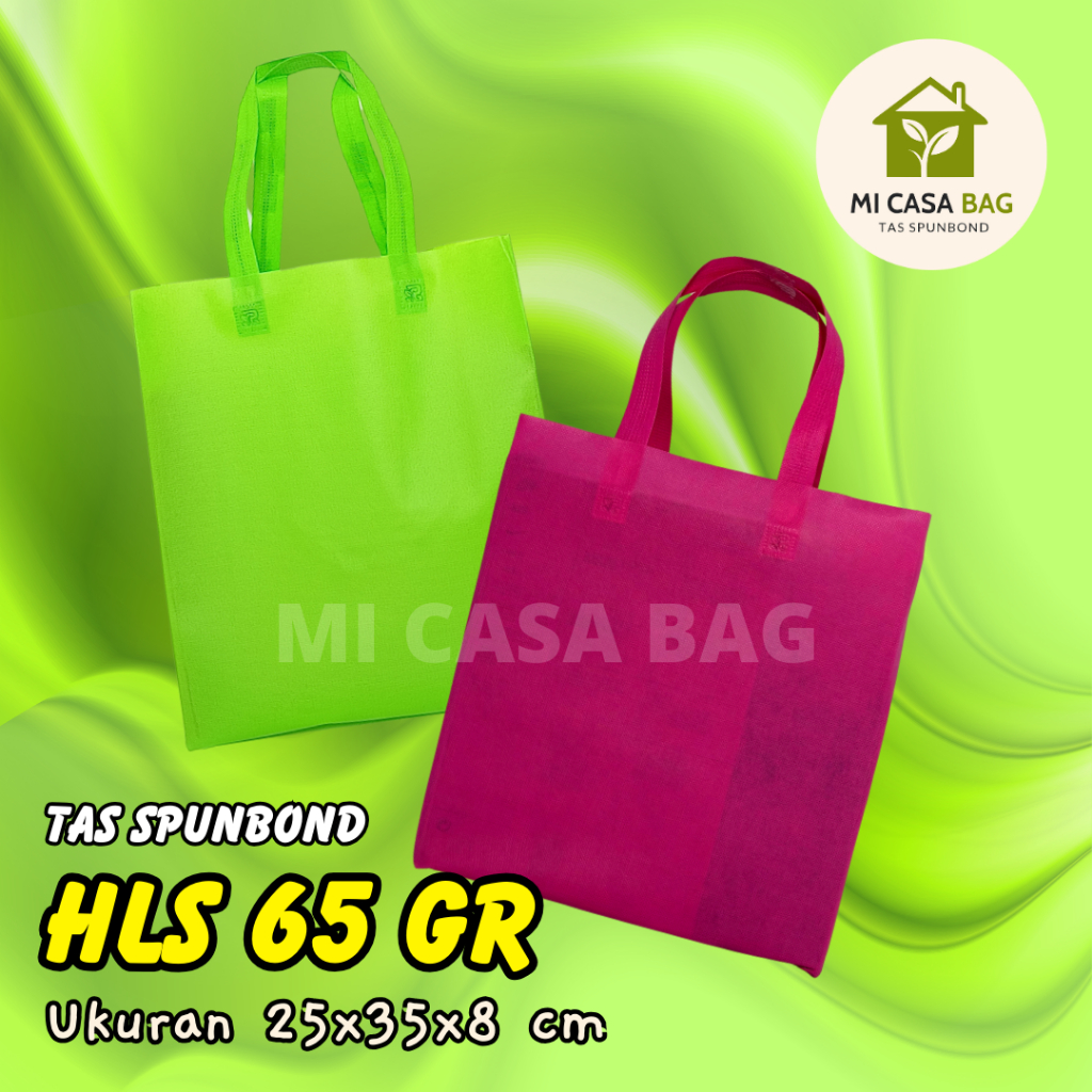 

TAS SPUNBOND HANDLE LIPAT SAMPING (HLS) 21X30X8 CM 65GR POLOS UNTUK TAS SOUVENIR, SYUKURAN, MENGENANG, PROMOSI, BANSOS,DLL