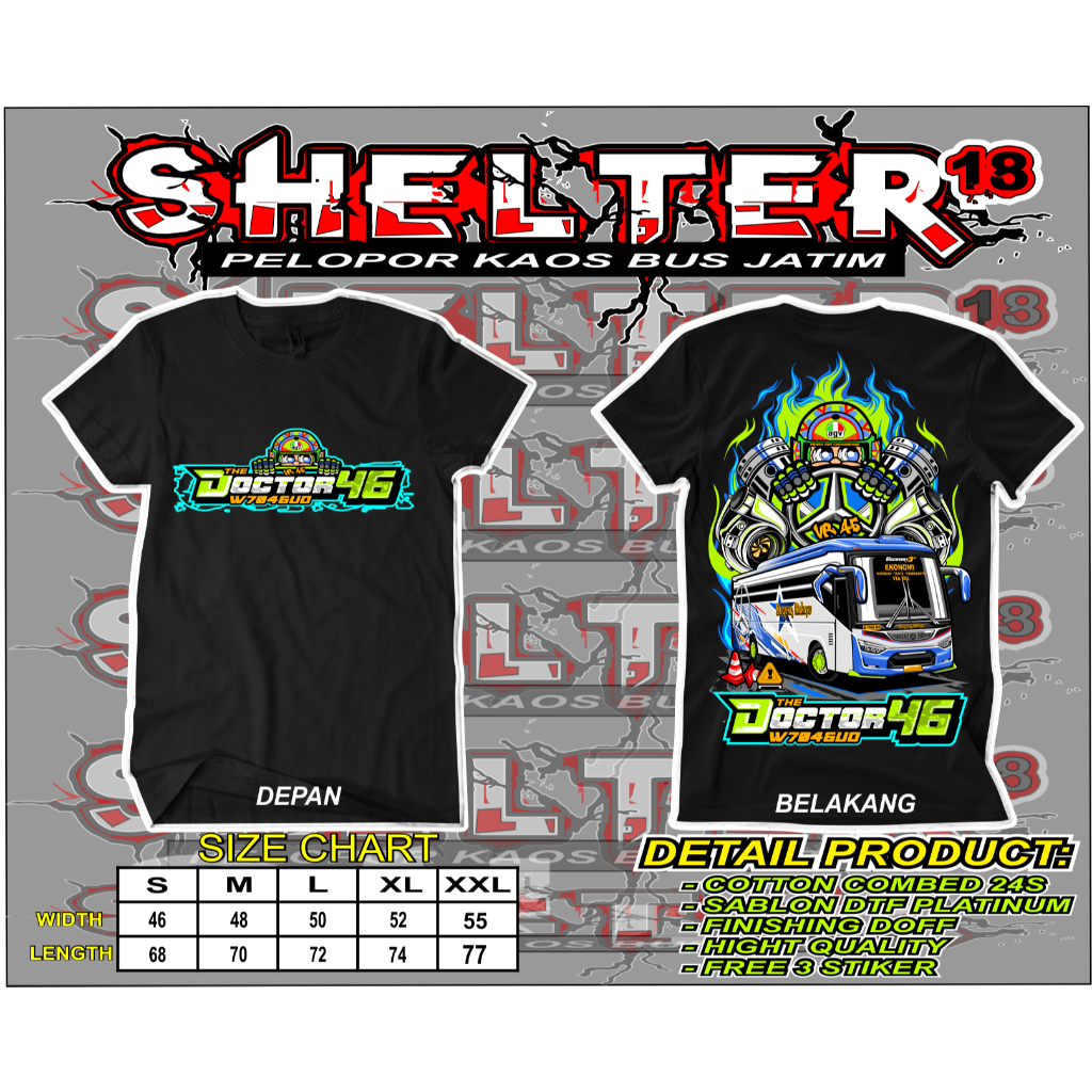 Kaos Bus Sugeng Rahayu The Doctor 46