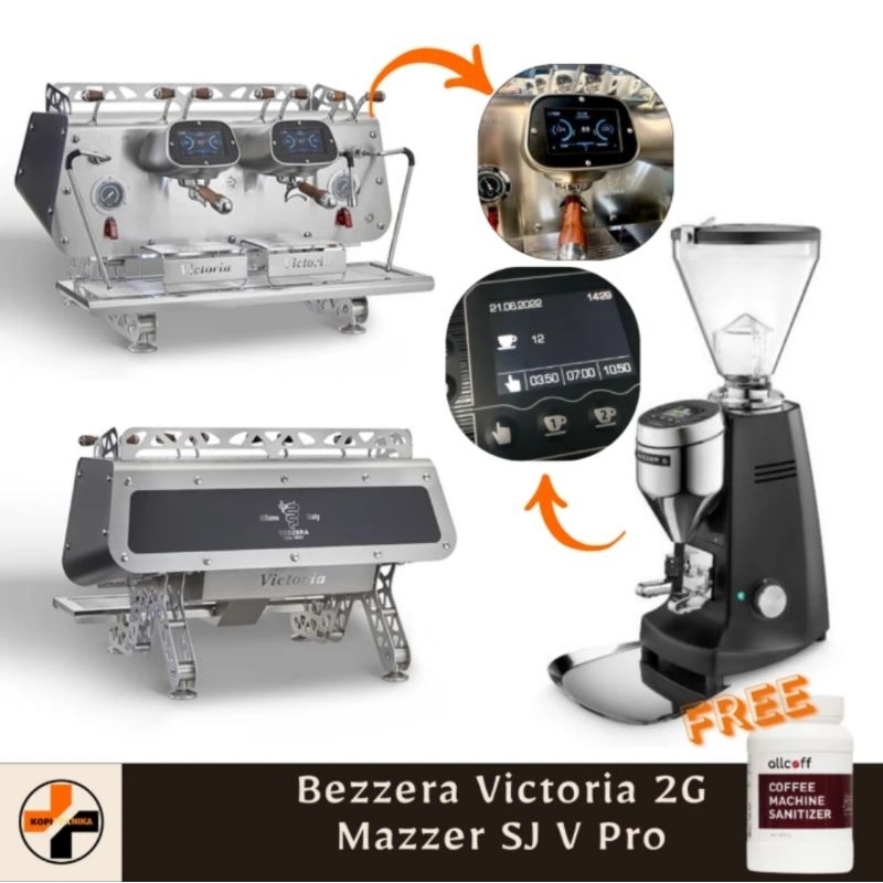 Paket Mesin Kopi Espresso BEZZERA VICTORIA 2G PID Grinder Kopi MAZZER V PRO