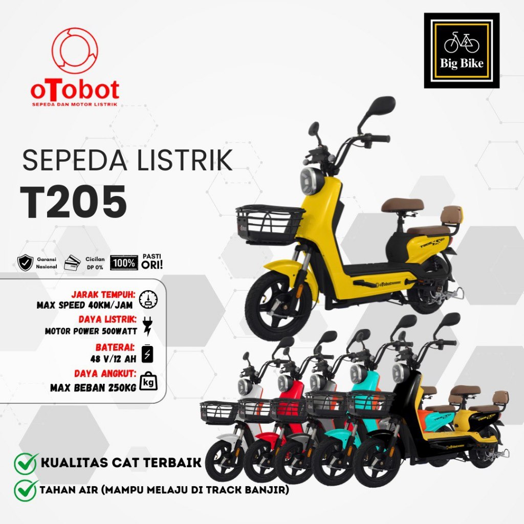 SEPEDA LISTRIK OTOBOT T205 GARANSI RESMI BY OTOBOT