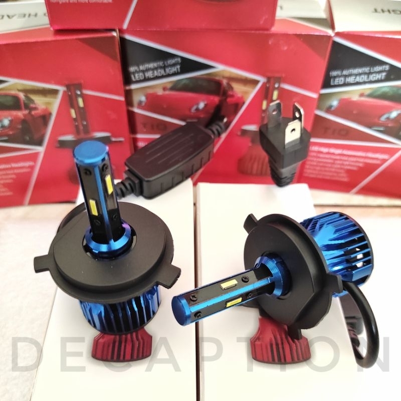 Sepasang Lampu Headlamp Led Utama Mobil Zes Socket H4 40w 4000Lumens Terang