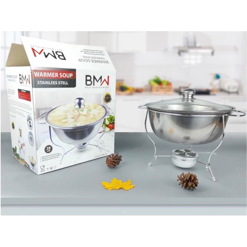 Prasmanan bulat soup tutup kaca