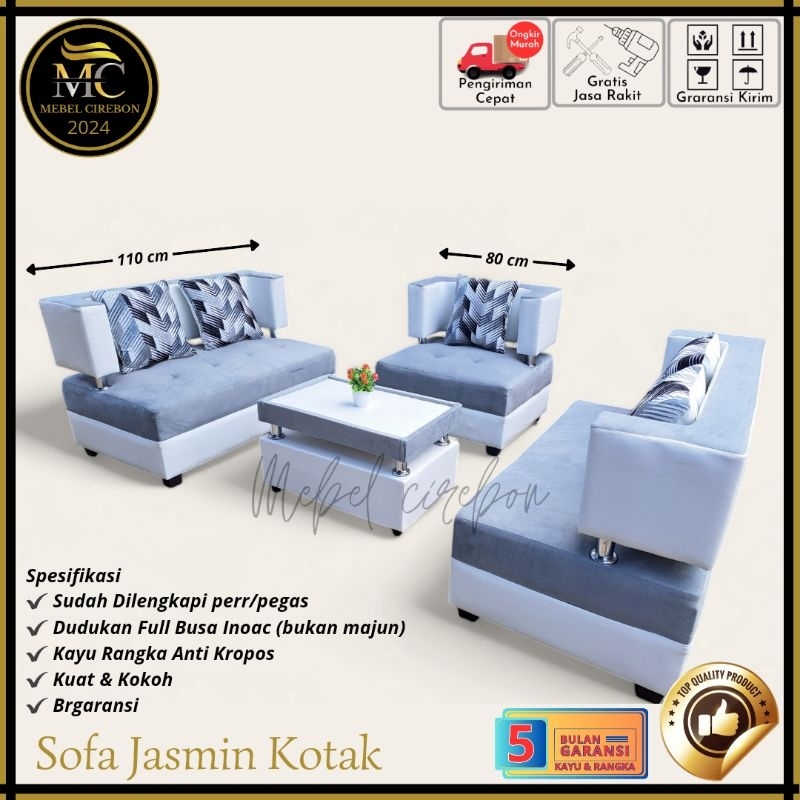 Sofa jasmin kotak 221 / kursi sofa / kursi ruang tamu minimalis / sofa murah Tegal
