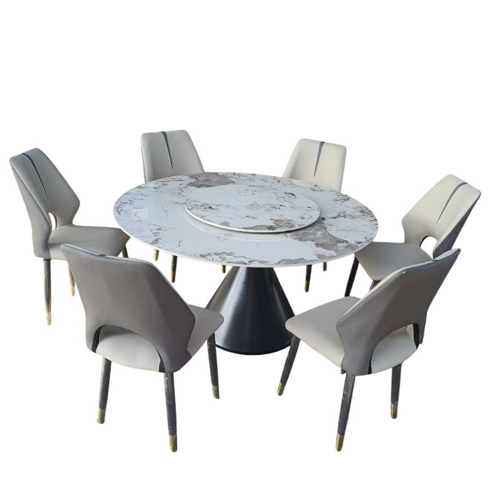 Meja Makan Bundar+ 6 Kursi import