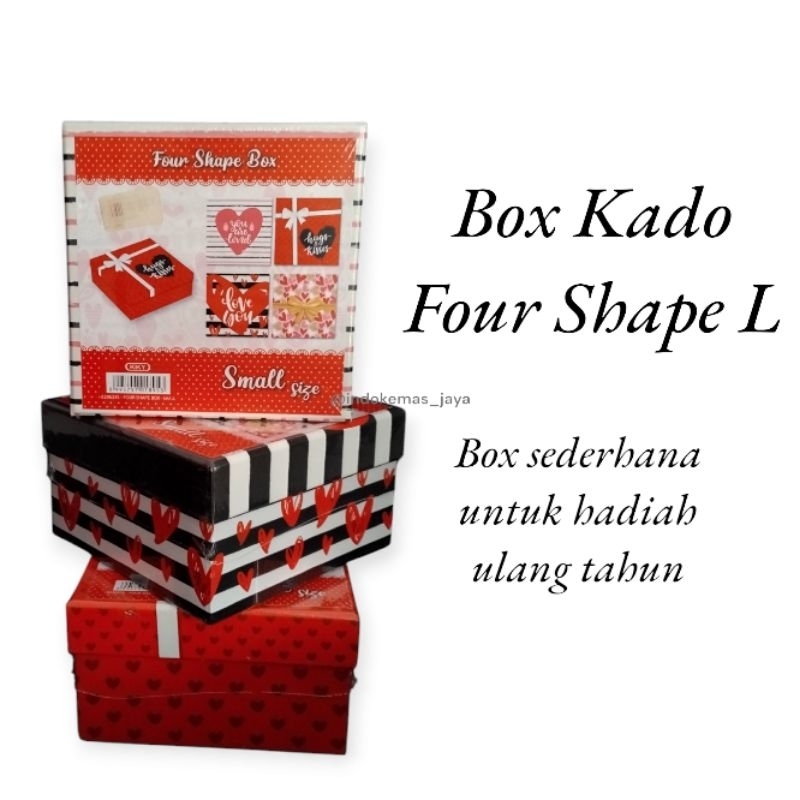 

Box Kado Ulang Tahun Ukuran S dan L/ Box Four Shape L/ Box Four Shape S/ Motif Random
