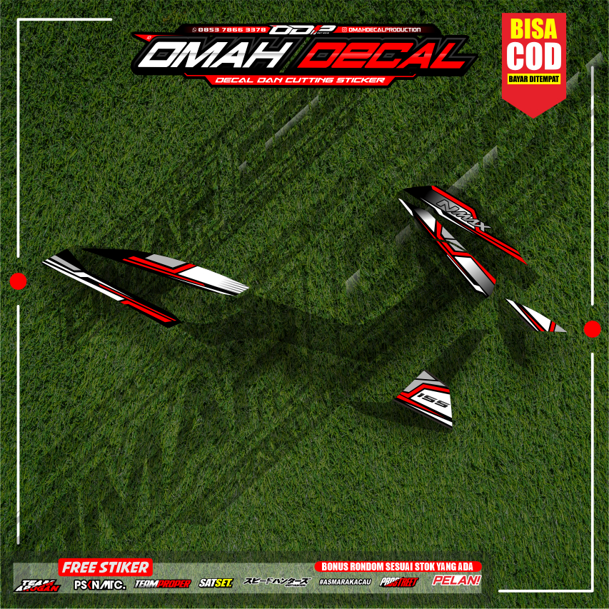STIKER STRIPING TRANSPARAN NMAX OLD STICKER UV SEMI FULL VARIASI DESAIN RACING MODEL SIMPEL MINIMALI