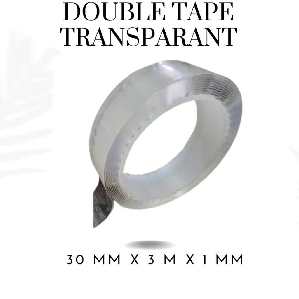 

TERMURAH DOUBLE TAPE TRANSPARANT IVY GRIP TAPE UKURAN 30MM X 3M X 1MM