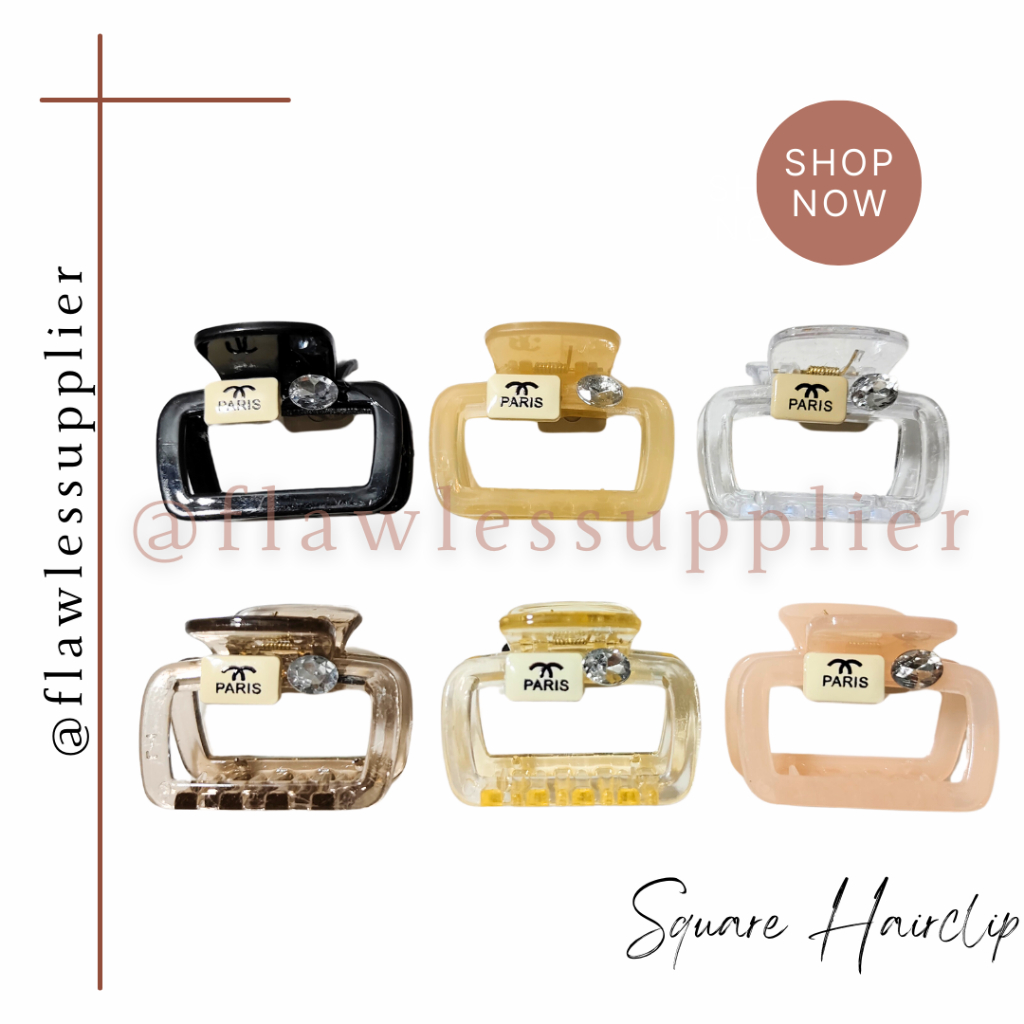 [SQUARE-HAIRCLIP] Jepit Rambut Jedai Wanita Kecil Bahan Akrilik / Jepitan Rambut Kecil MIni Ala Kore