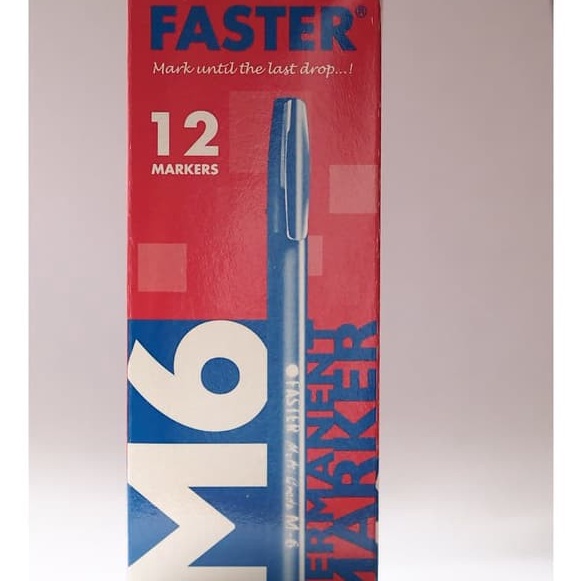 

Pilihan Faster M6 Permanent Marker isi 12 pcs Black Blue Red