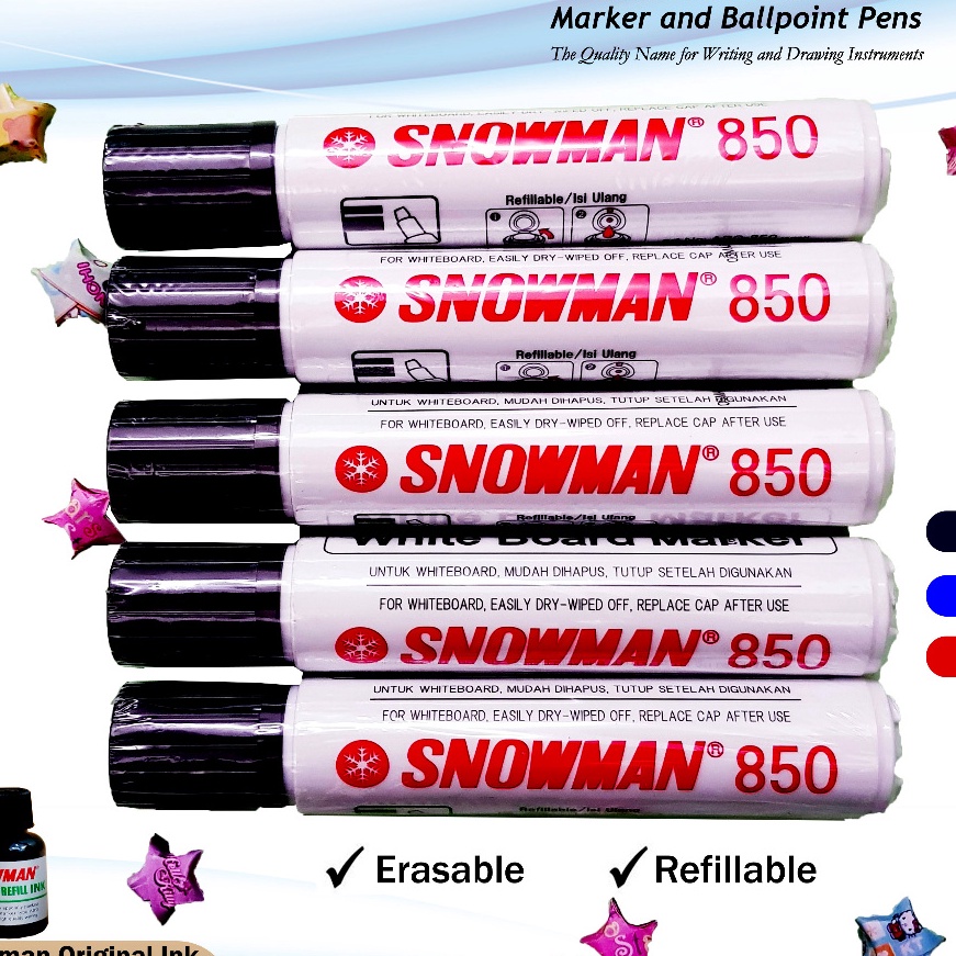 

KF7 Nonpermanent Whiteboard Marker Orinal Snowman Jumbo 85 Spidol Papan Tulis raphy Dapat dihapus Tersedia Isi Ulang