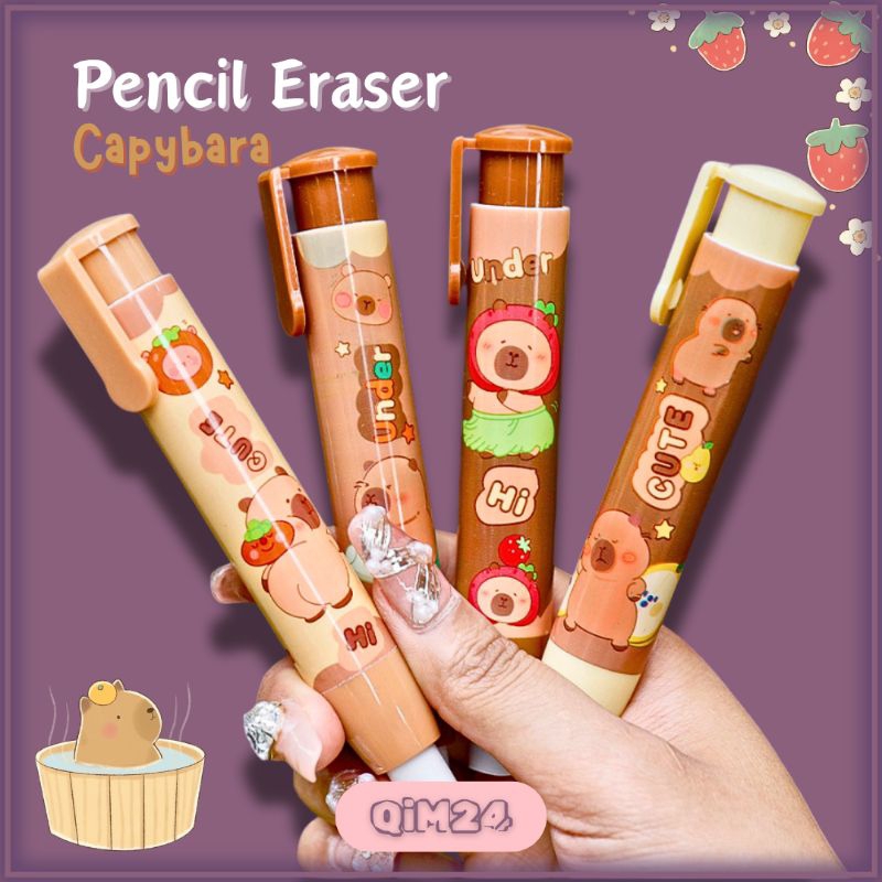 

Capybara Pencil Eraser - Penghapus Pensil Mekanik - Penghapus Press - Penghapus Stik - Hapusan Pensil - QiM24