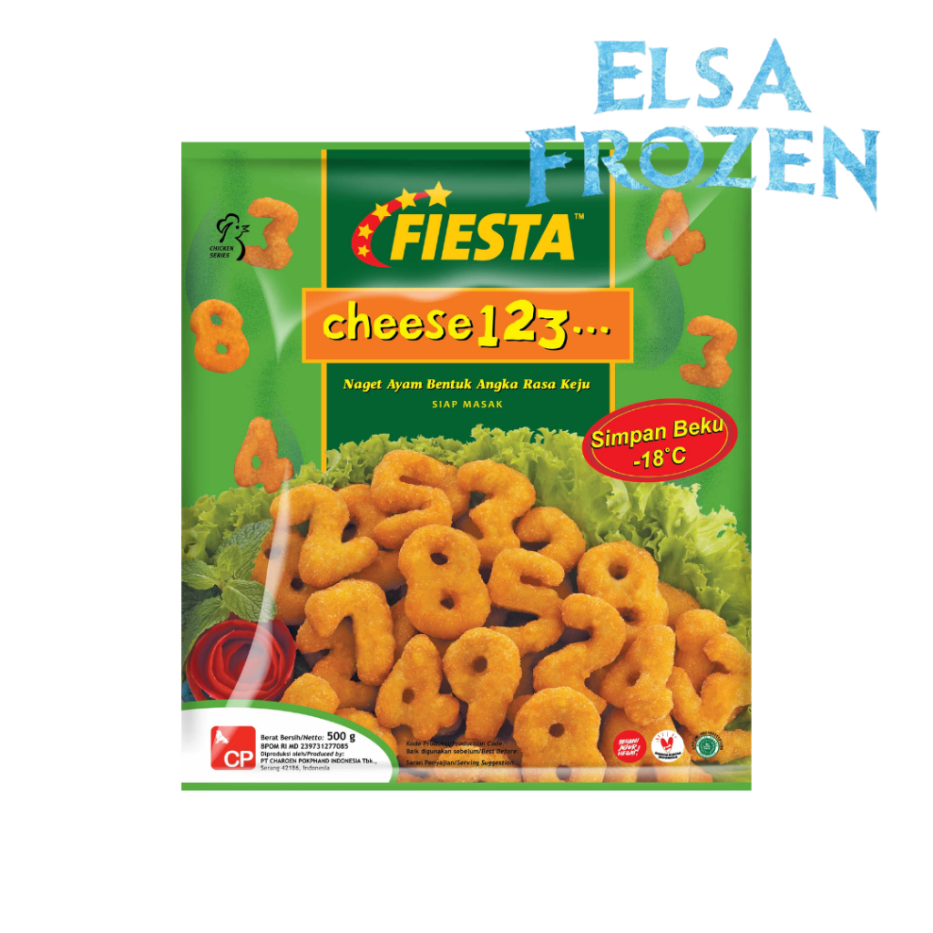 

FIESTA CHEESE 123 250GR /NAGET AYAM RASA KEJU BENTUK ANGKA