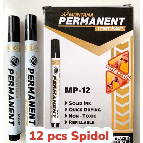 

FG2 12pc SPIDOL PERMANENT MARKER HITAM SPIDOL PERMANEN