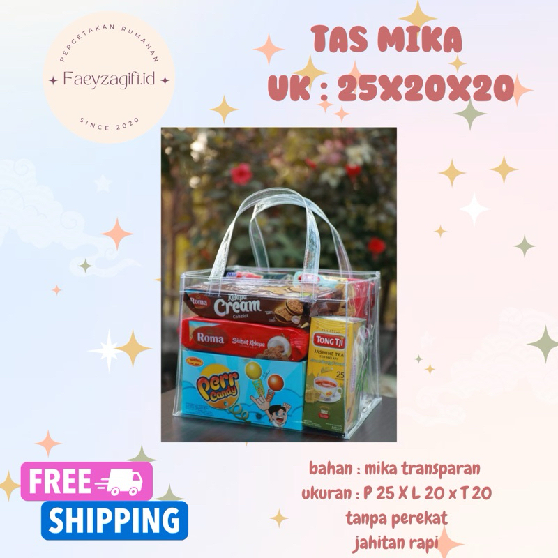 

TAS MIKA TRANSPARAN HAMPERS SOUVENIR UK 25x20x20