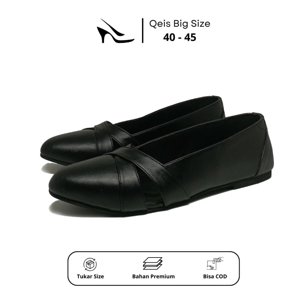 BIG SIZE - Sepatu Pantofel Flat Shoes Wanita Ukuran 40 41 42 43 44 45