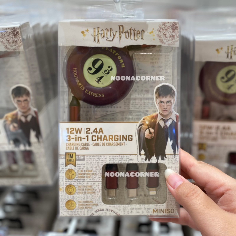 Miniso x Harry Potter ‼️ Kabel Charger / Charging Cable 3 in 1 Portable Harry Potter Collections