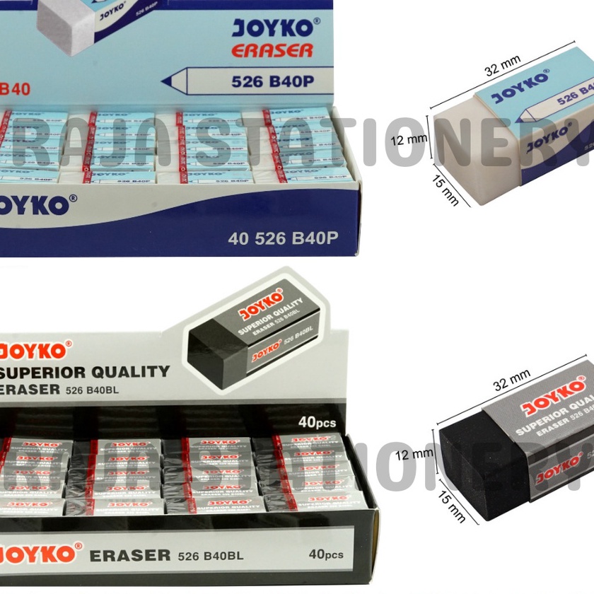 

Hemat JOYKO ERASER PENGHAPUS JOYKO KECIL PUTIH HITAM ANAK DUST FREE 526 B4P B4B4 BERSIH 1 BOX 4PCS