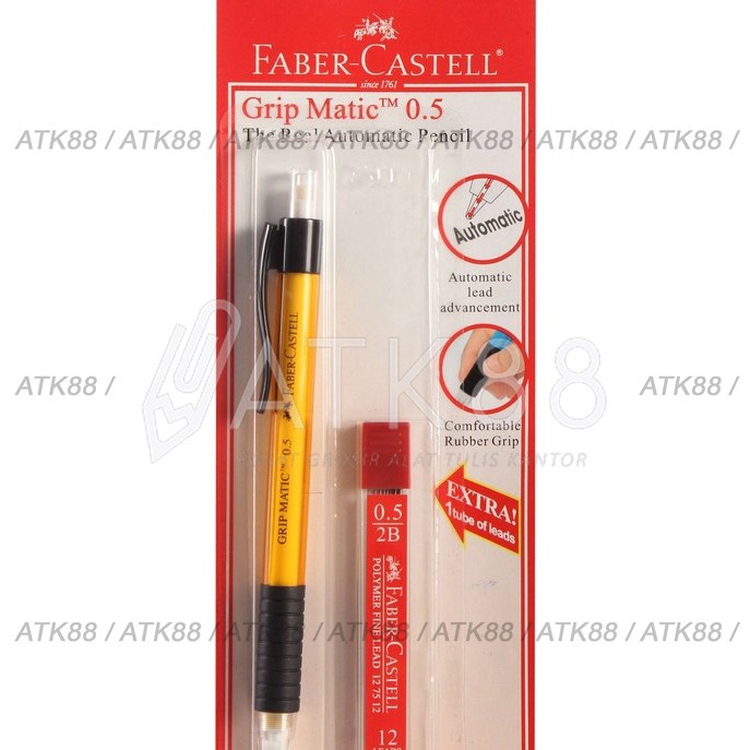 

HJ6 FaberCastell Pensil Mekanik 1338 Grip Matic Blis Lead Pensil ATK