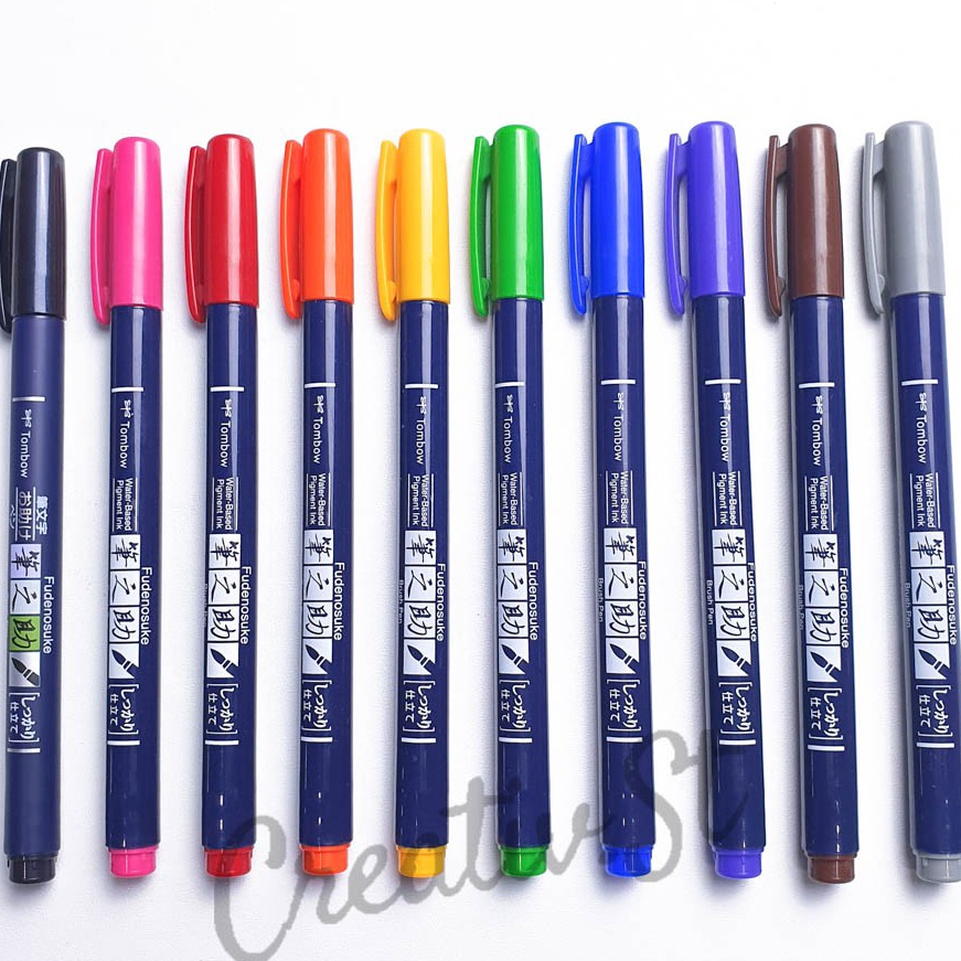 

KI3 TOMBOW Fudenosuke Brush Pen Hard Tip Spidol Kalrafi