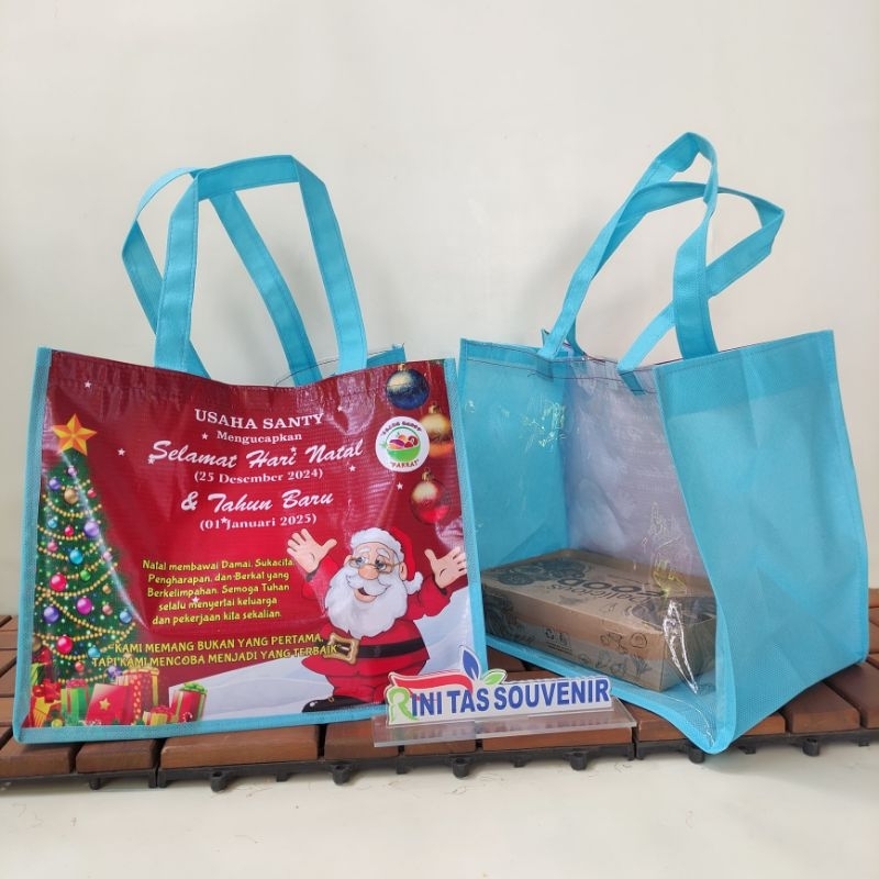 

TAS NATAL MIKA TRANSPARAN TAS SOUVENIR NATAL TAS MERY CHRISTMAS BINGKISAN NATAL
