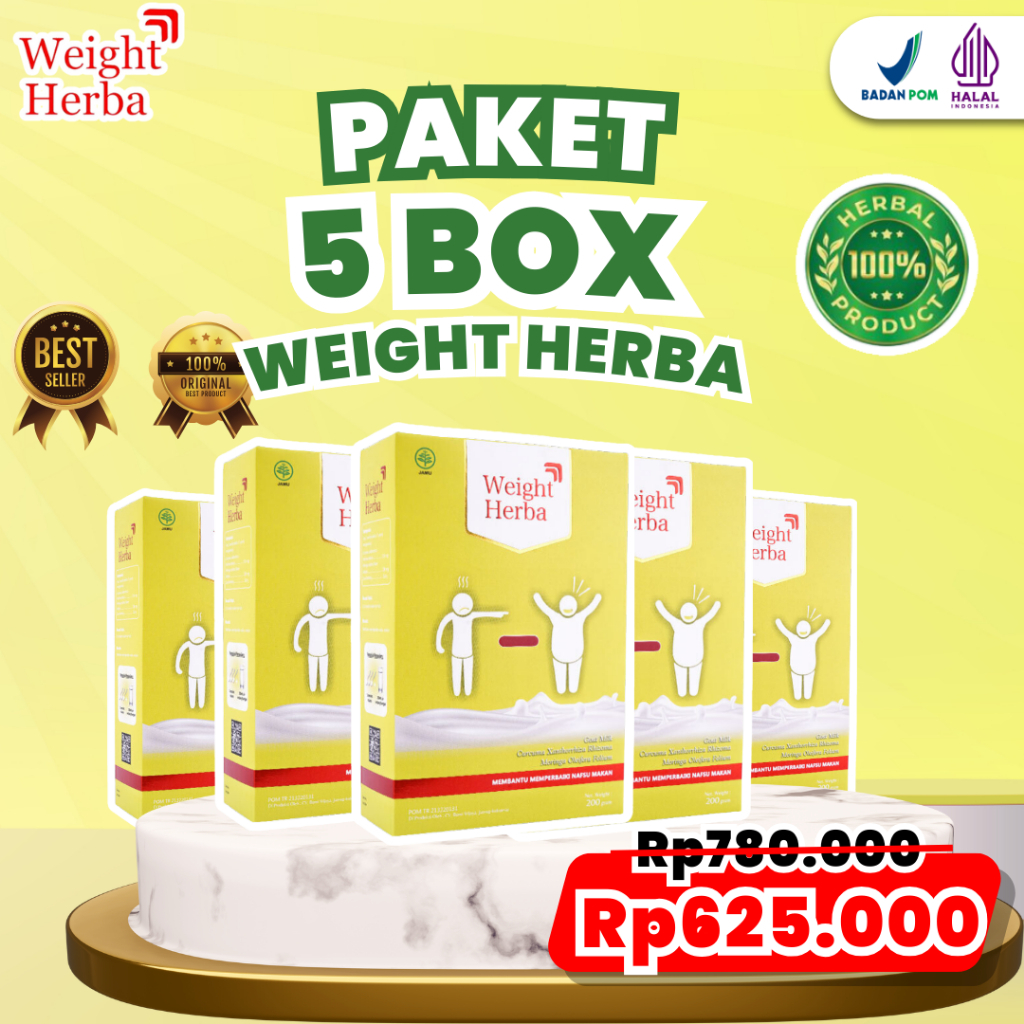 

Promo 5 Box Weight Herba Susu Penambah Berat Badan Isi 200gr Per Box Paling Ampuh