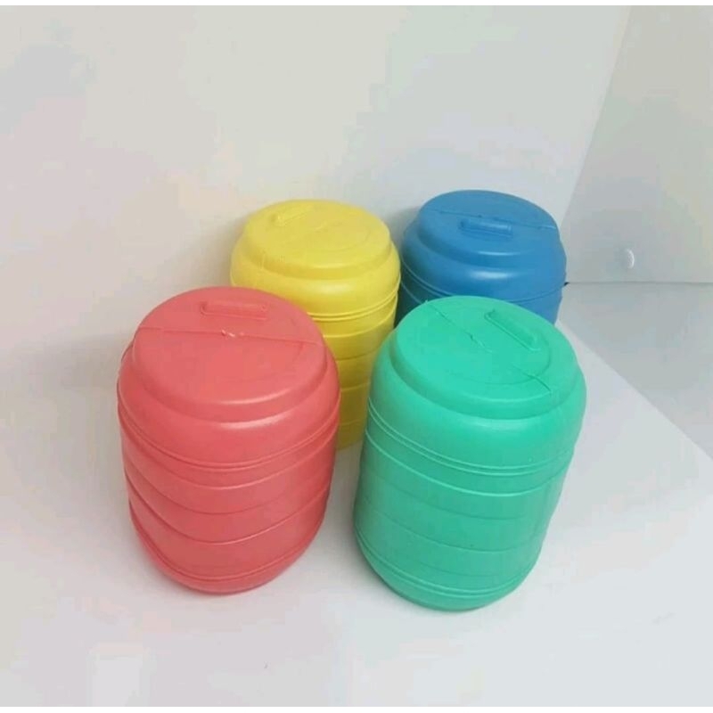 celengan plastik 1 lusin (12pcs)gratis packing full dus celengan tong murah celengan kecil