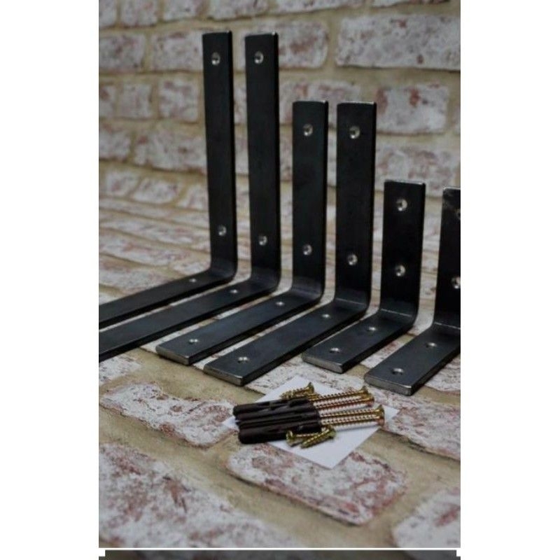 Siku Rak dinding penyangga papan kayu dilengkapi dengan baut + fischer