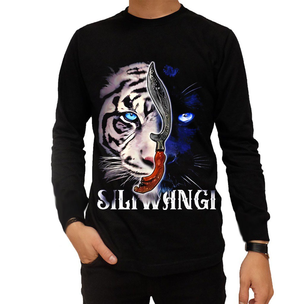KAOS PRIA LENGAN PANJANG MACAN SILIWANGI / BAJU PRIA DISTRO DEWASA / KAOS PANJANG KEREN TERBARU