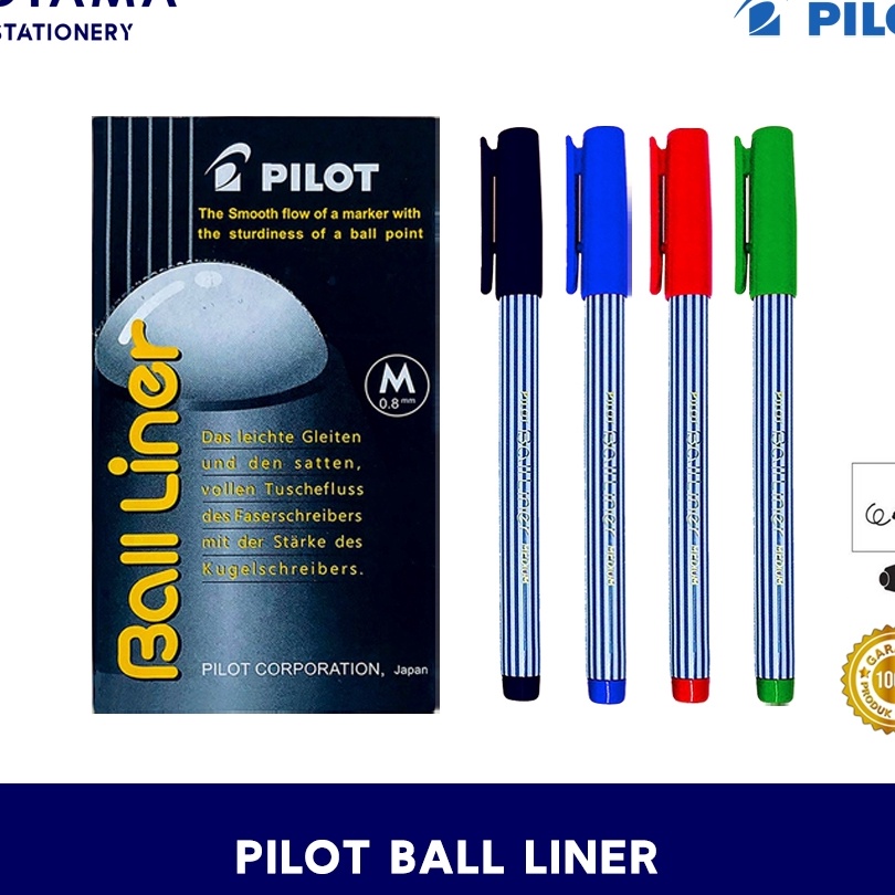 

Terlaris Pulpen Pilot Balr Bolpoin Ball r 8 mm 1 lusin isi 12 pcs