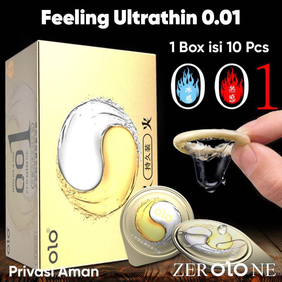 Kondom OLO 001 Ice & Fire - GOLD 1 Box Isi 10 Pcs