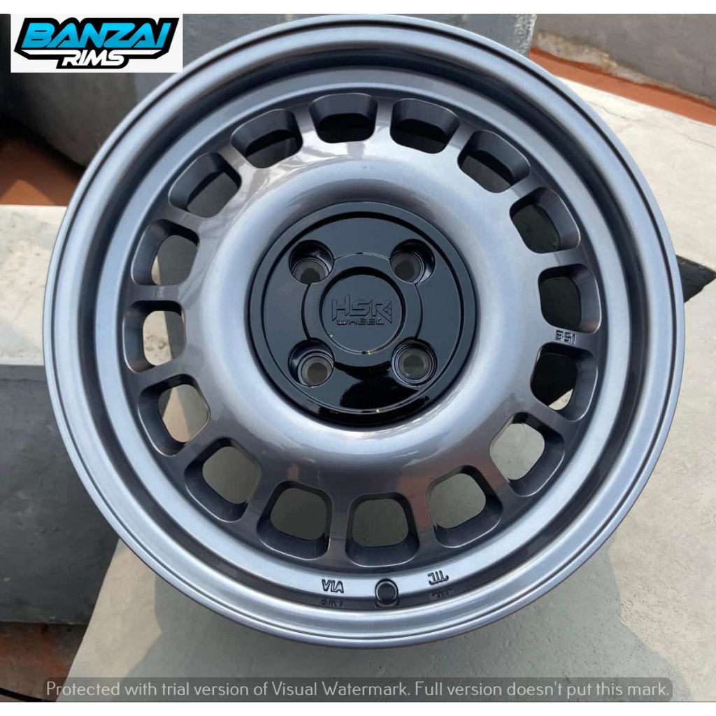 VELG MOBIL BRIO AVANZA RING 15 PELEK RACING MODEL KALENG HSR BSI R 15 PCD 4X100 DAN 4X114,3 LEBAR 65
