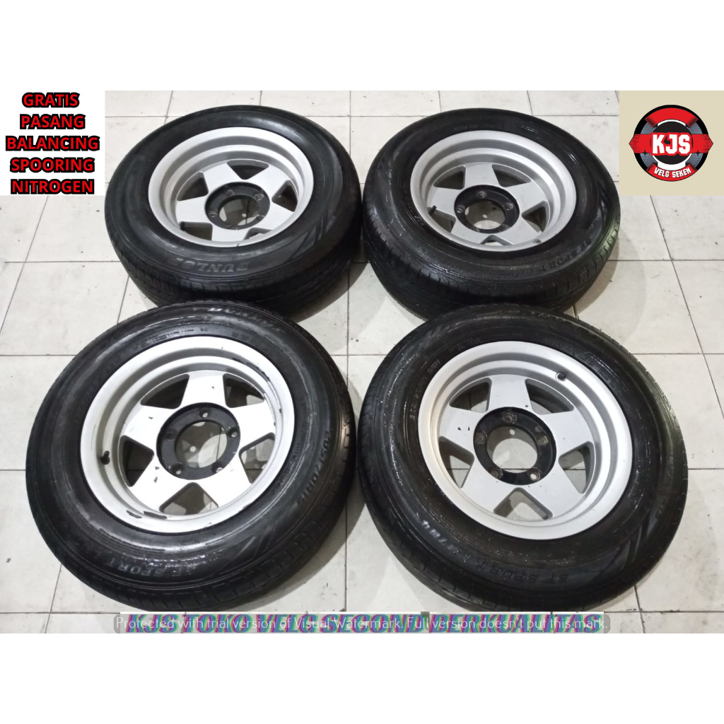 MENJUAL VELG OEM COPOTAN ESCUDO RING 15 LEBAR 7 RATA LOBANG PCD 5X139.7 OFFSET -13 WARNA SILVER + BA