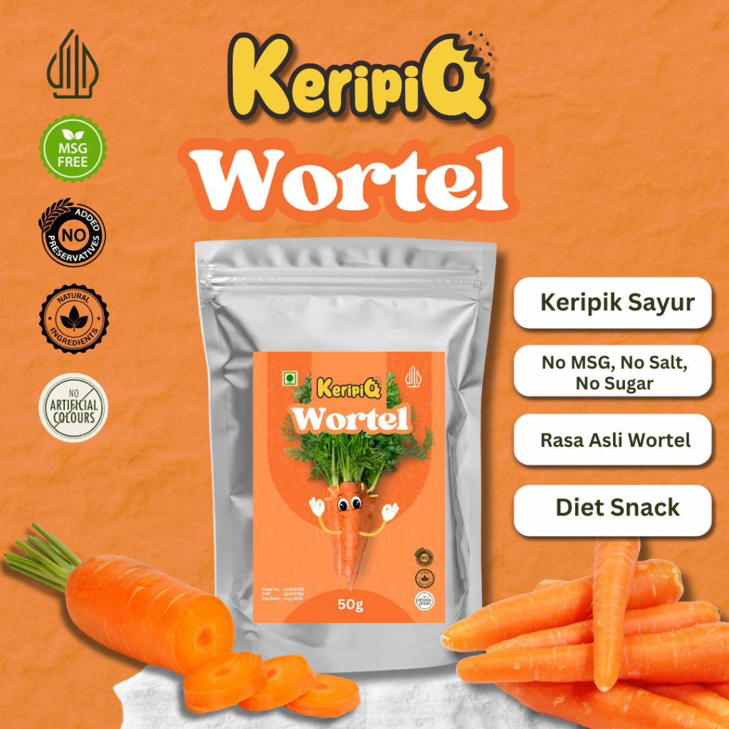 

KeripiQ Wortel 50gr Renyah Keripik Sayur Camilan Rendah Kalori Tanpa MSG