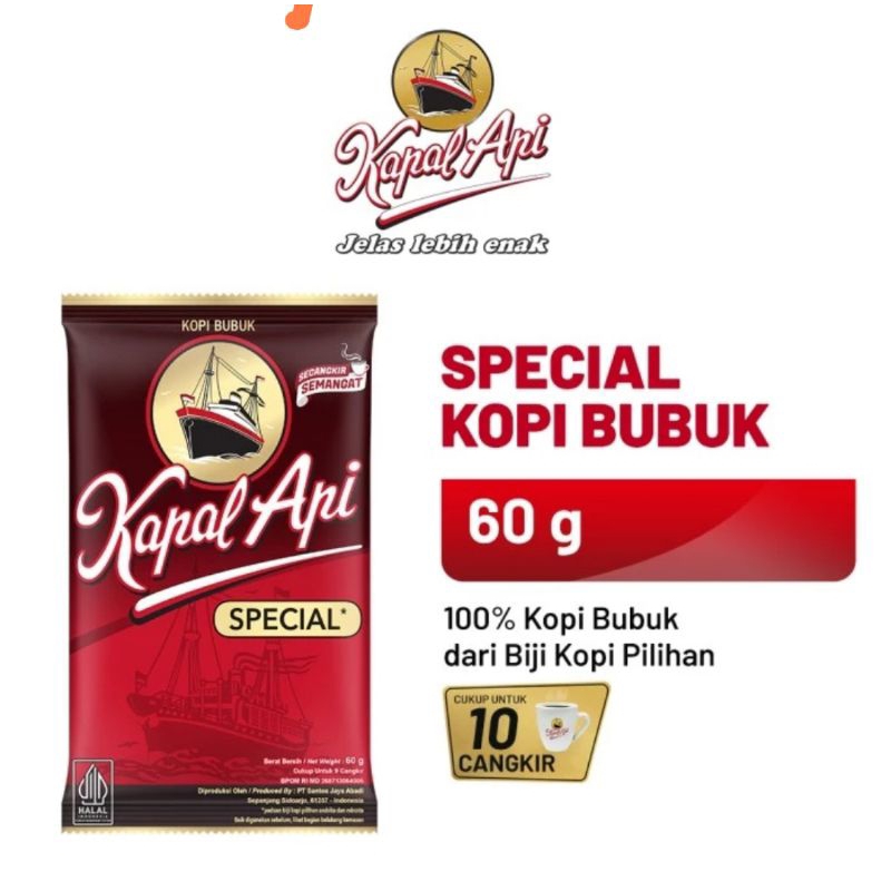 

kopi kapal api special 60gr kopi kapal api bubuk instan