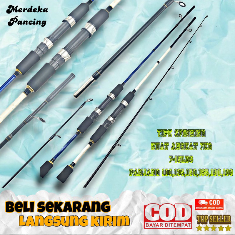 joran pancing  benjiro nila medium bahan fiber solid padat165 180 198 cm