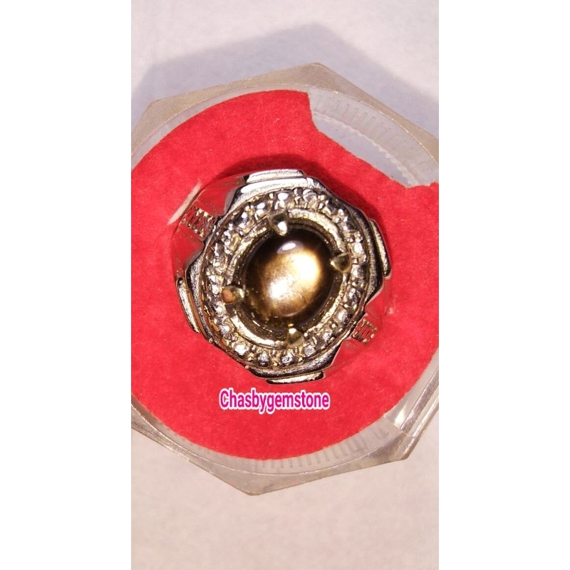 Batu black Safir star-cincin black safir bangsing star semi golden