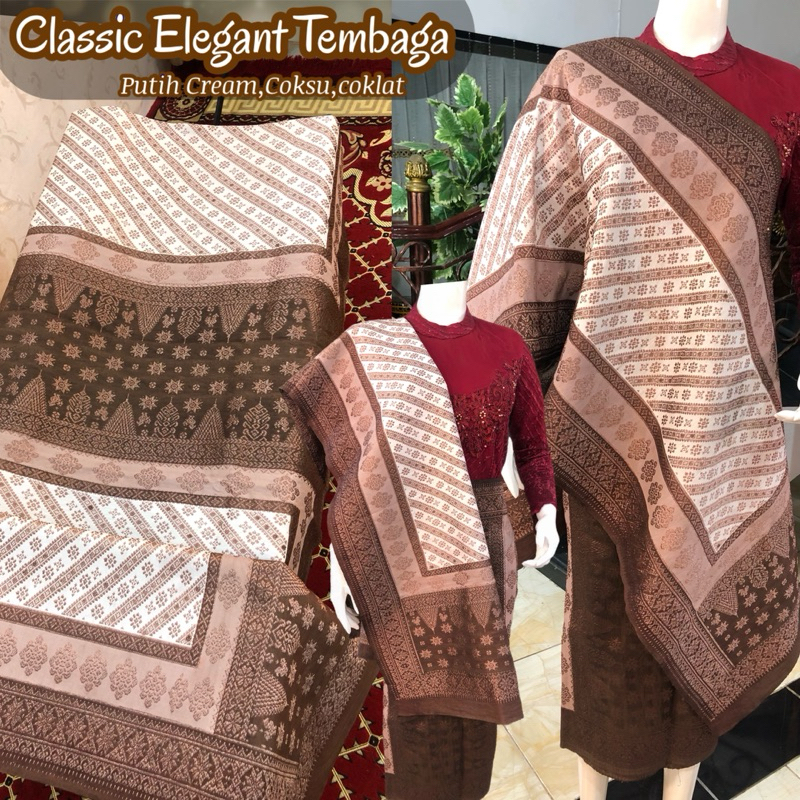 Classic Elegant Songket Tembaga ORI {warna Alam} SUPER SPESIAL EXCLUSIVE / Songket tenun palembang a