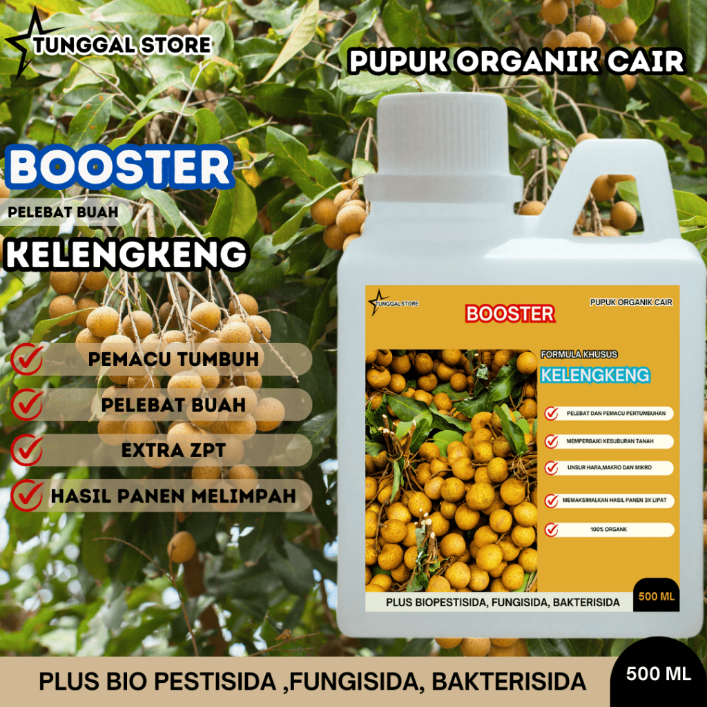 Pupuk Organik Cair Tanaman Kelengkeng, Booster Pelebat Buah Kelengkeng, Pupuk Perangsang Pembuahan
