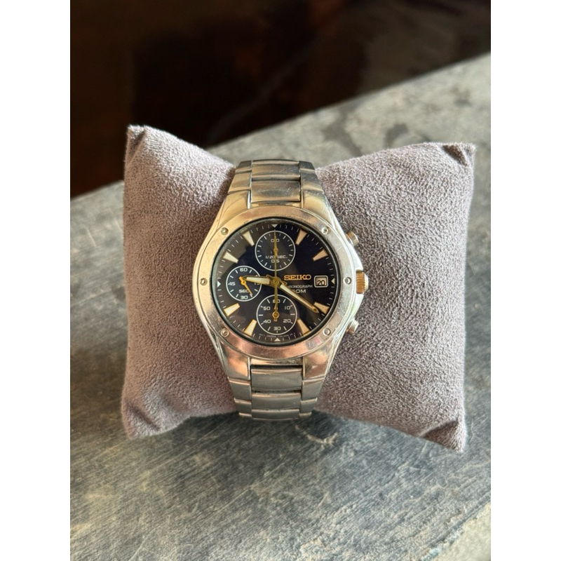 Seiko Chronograph 7T92 Dial Navy Jam Tangan Pria Bekas/Second